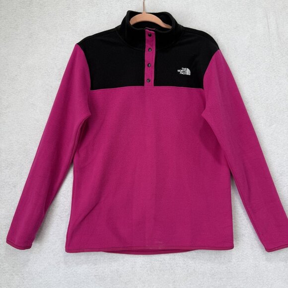 The North Face Fleece Pullover Womens Medium Pink Black TKA Glacier NF0A68KM - Picture 1 of 11